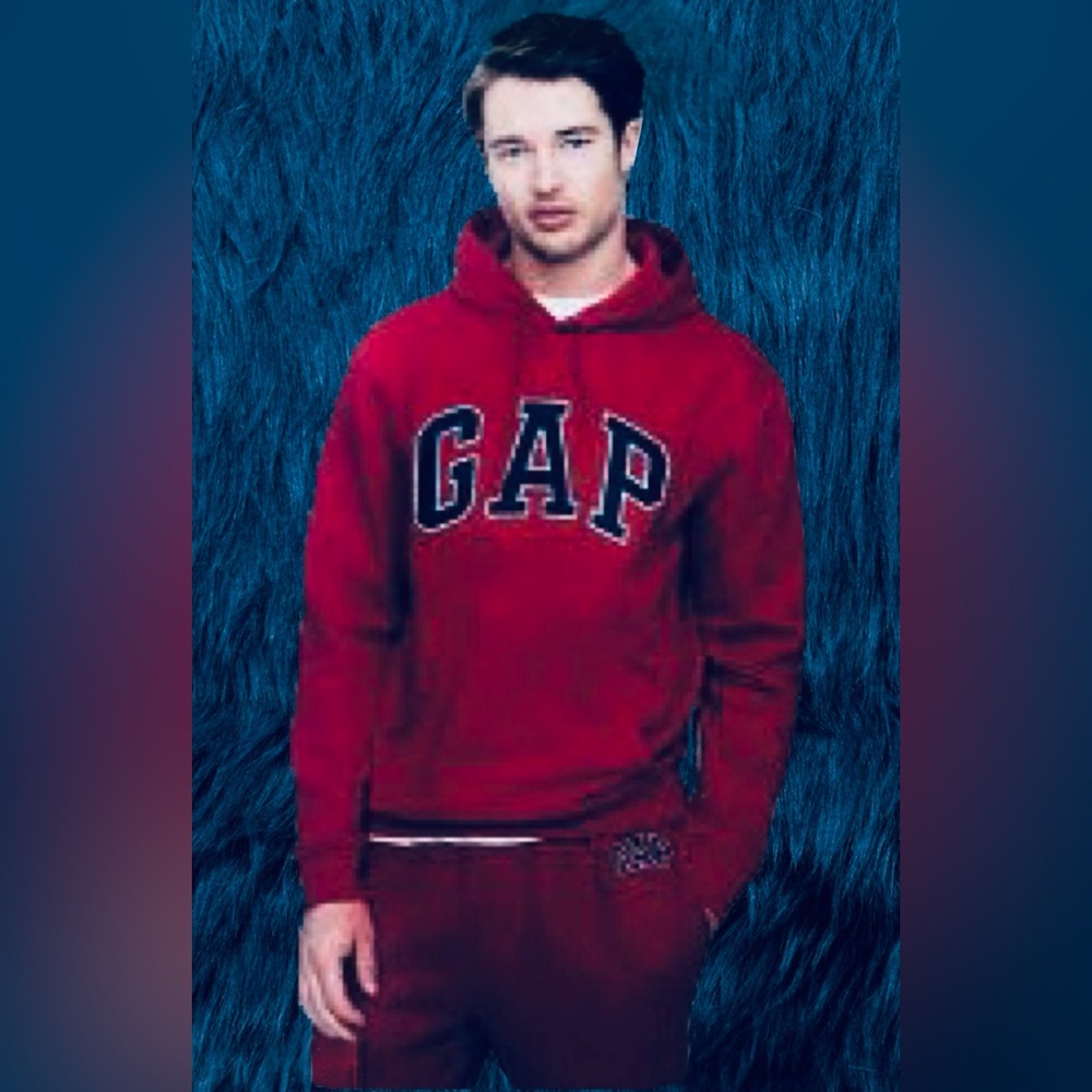 GAP Factory Vintage Bold Red Men's Classic Logo Hoodie